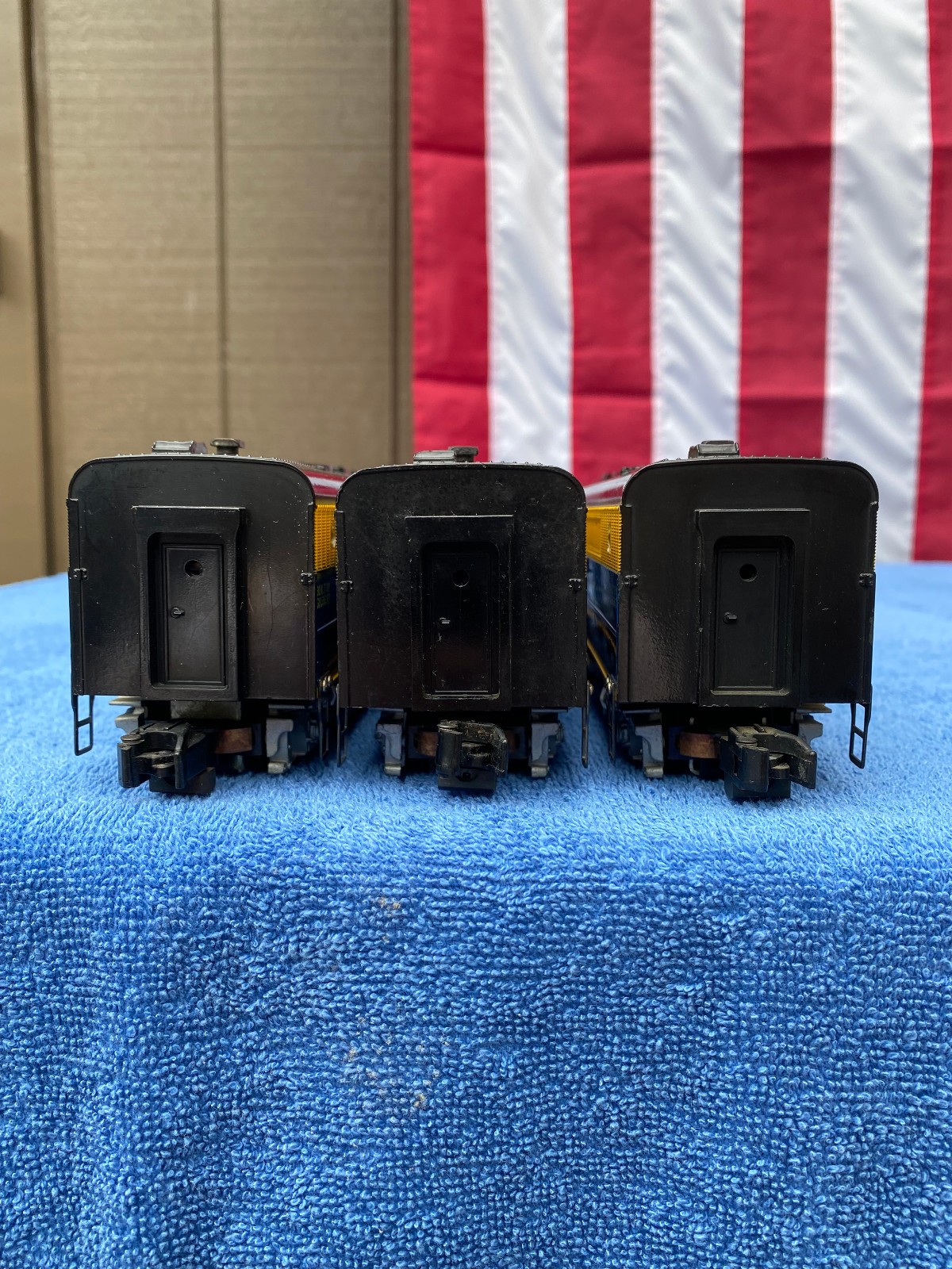 AMERICAN FLYER 484-485-486 ABA SANTA FE FREIGHT LOCOMOTIVES 2 MOTORS HORN & ROAR