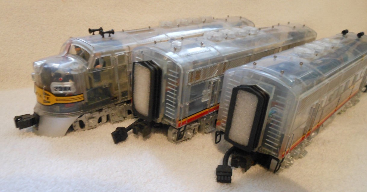 MTH O Scale Premier F-3 ABA Clear Body Diesel Engine Set #20-80002A NIB Santa Fe
