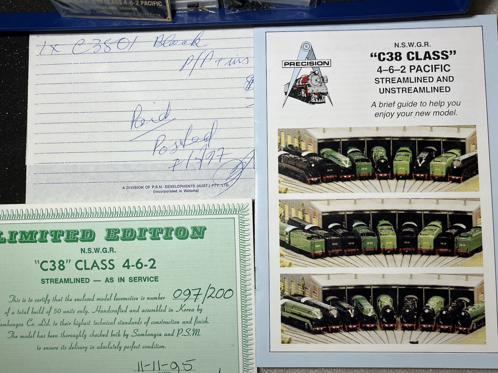 PRECISION SCALE PSM BRASS HO NSWGR 38 Class Loco 3801 Black Lt Ed as NEW NICE