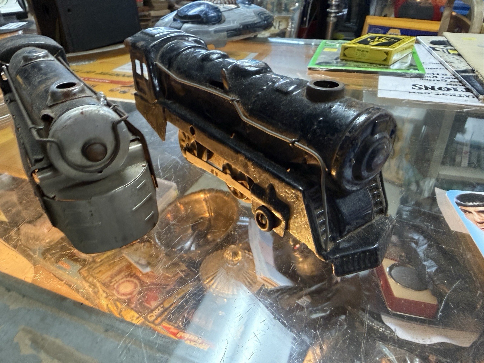 2x 1950’s 1940s Marx Black Locomotive O Gauge – Vintage Engine Train