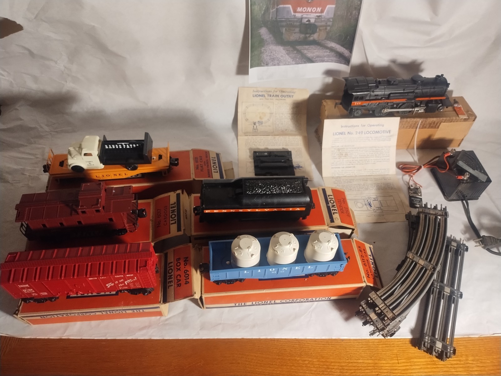 Lionel 1590 Set From 1958 Locomotive 249 & Tender 4 Car Freight Set W/ Boxes