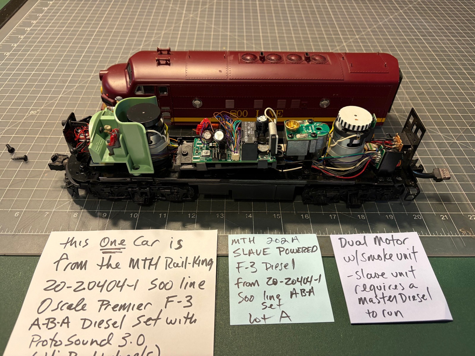 MTH O Train SOO F3 DIESEL 202A SLAVE POWER LOCOMOTIVE from ABA 20-20404-1 Set A