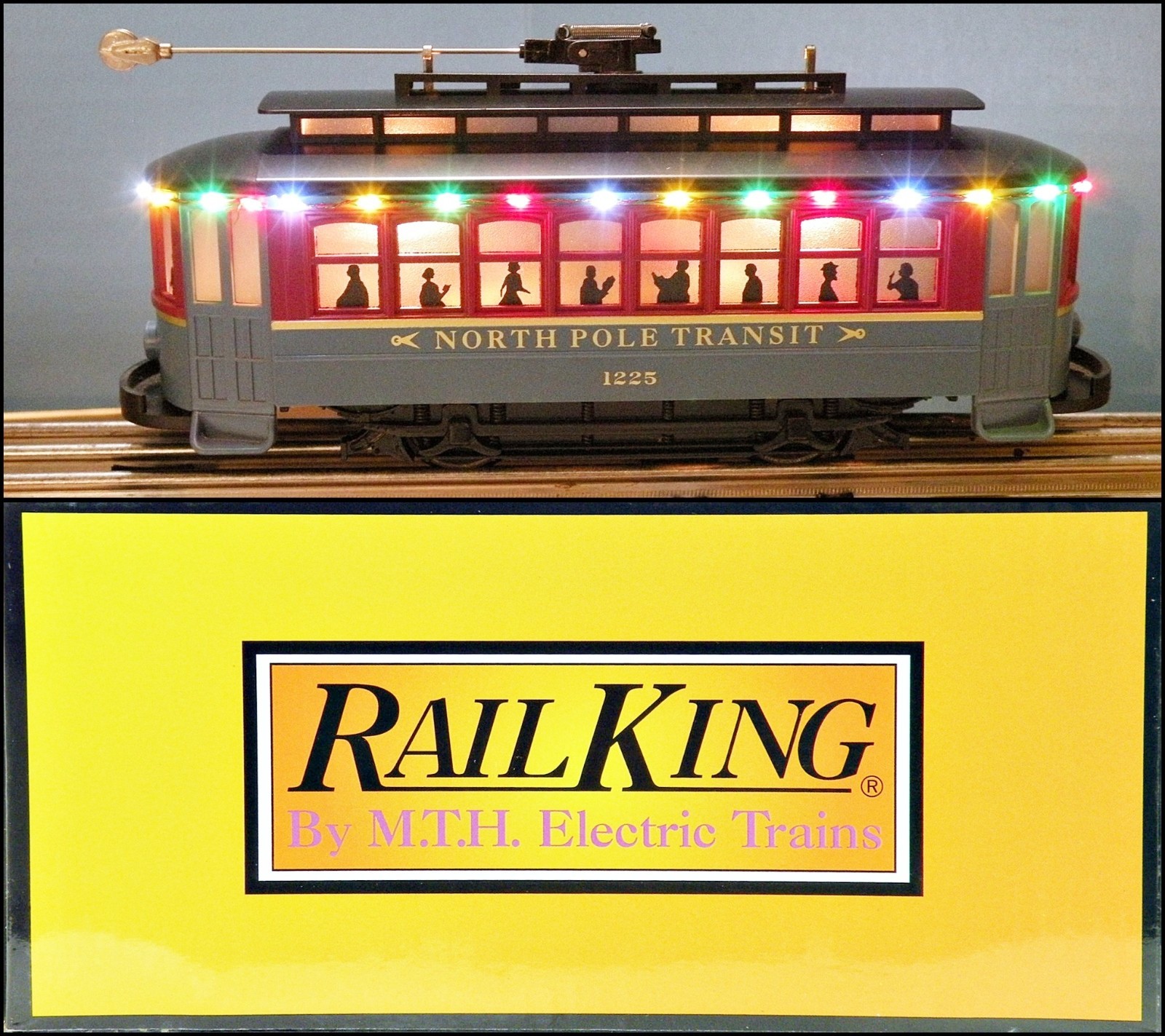 MTH 30-5218 North Pole Bump-n-Go Trolley with LED Roof Lights