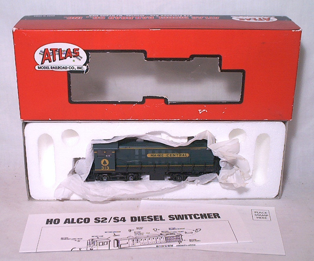 ATLAS No. 8753 HO SCALE POWERED MAINE COAST LINE ALCO S-4 DIESEL ROAD# 313 IN OB