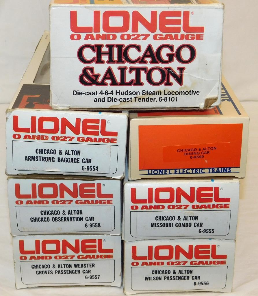 Lionel 6-8101 Chicago & Alton Steam Passenger Set 4-8-4 Steam Engine + 6 HW cars