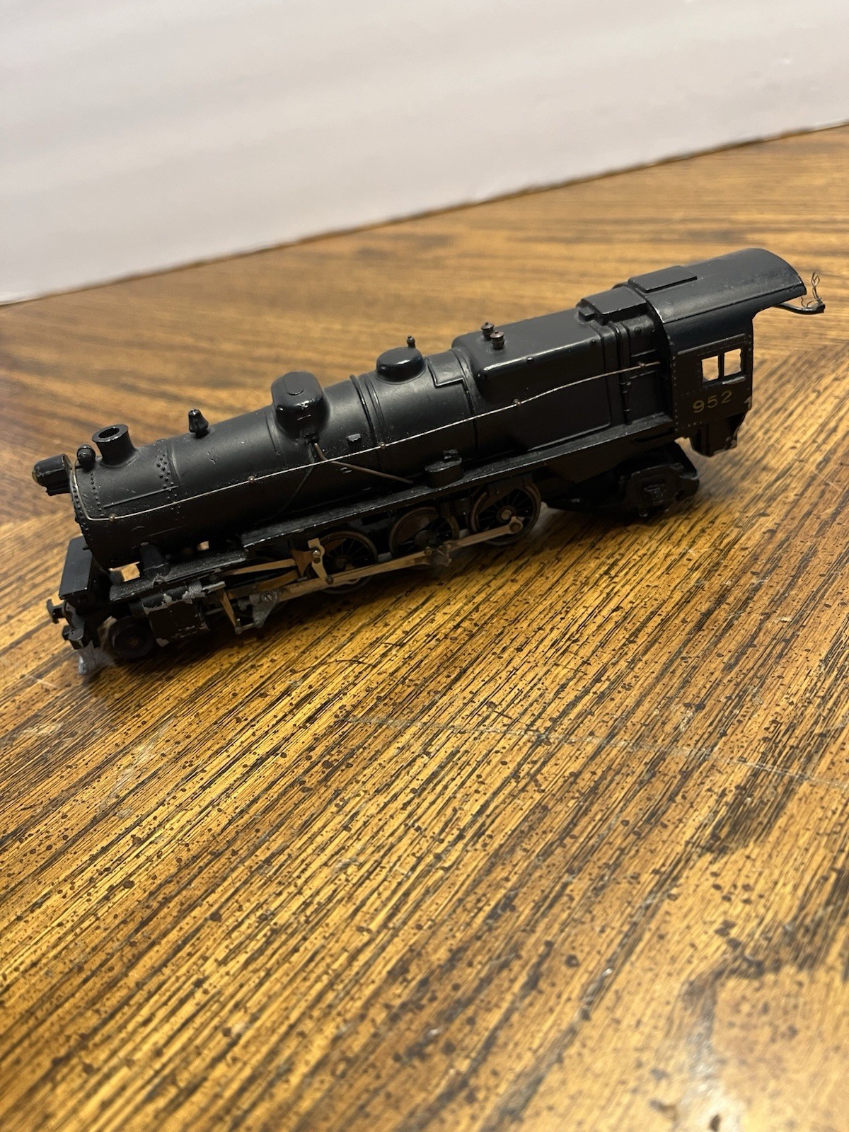 Vtg 1950s HO Scale Cast Iron Steam Locomotive W/ Tender #952 PRR +Extras Works