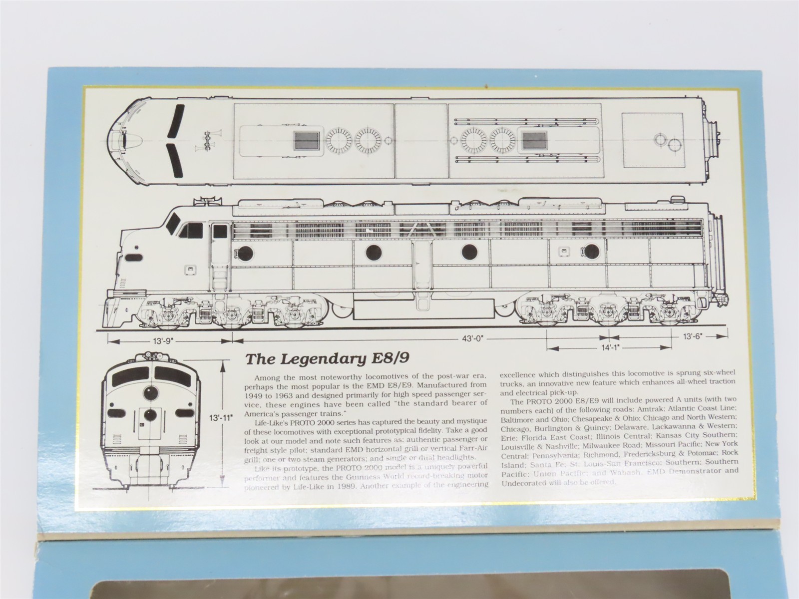 HO Scale Proto 2000 8183 ACL Atlantic Coast Line E8/9A Diesel Locomotive #500