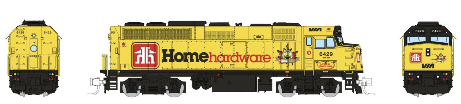 Rapido N Scale Locomotive 580019 F40PH-2D DC/Silent VIA Rail Home Hardware #6429
