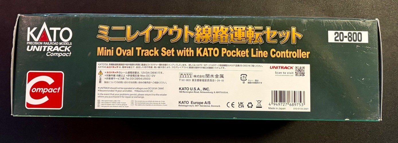 N Scale KATO Mini Oval Track Set With KATO Pocket Line Controller NIB.