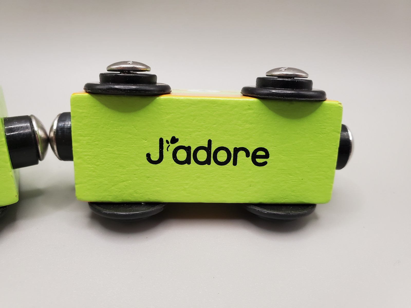 Quercia Delvigne J’Adore Locomotive & 2 Tank Cars Magnetic Wooden Toy Train Set