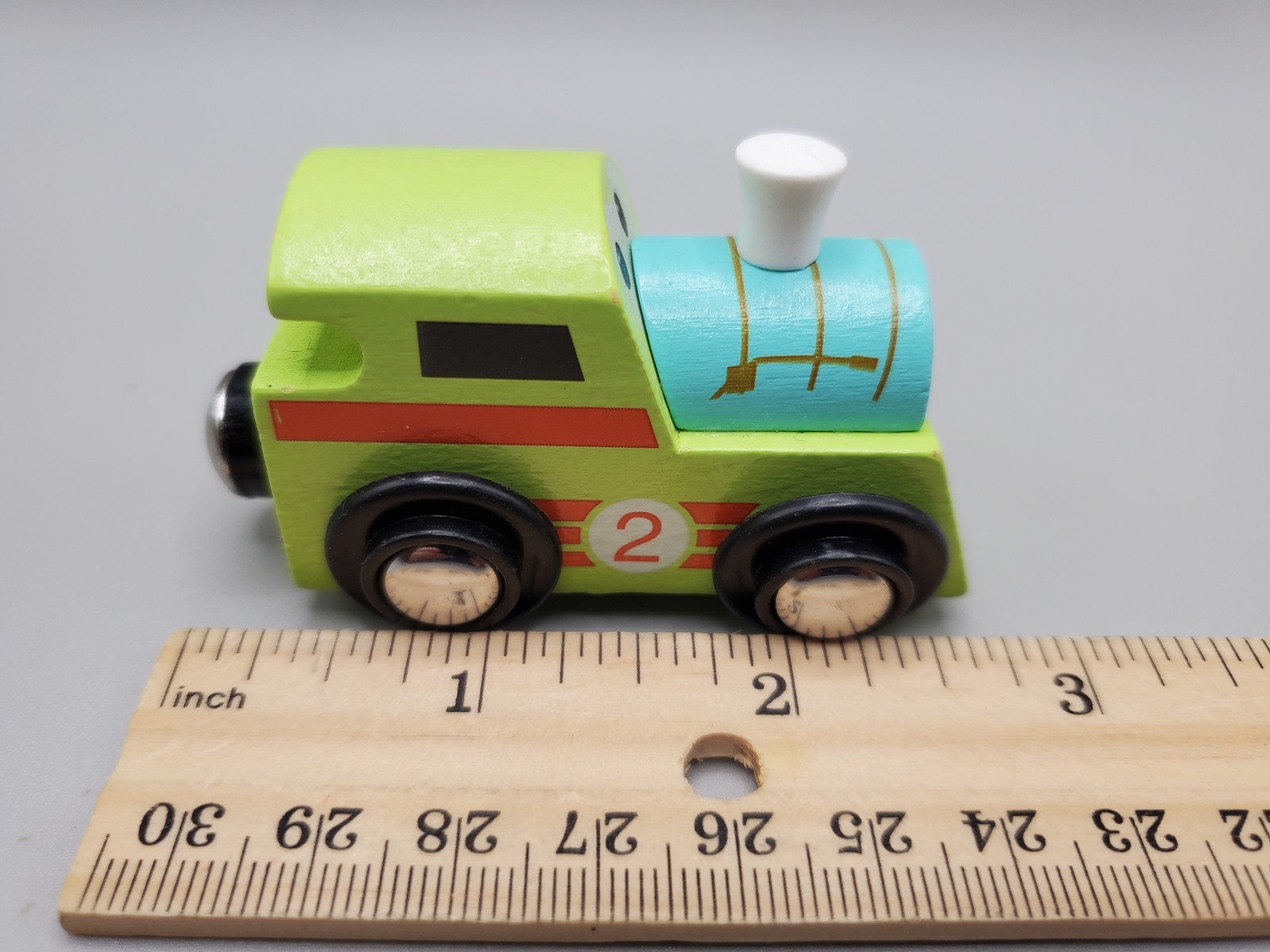 Quercia Delvigne J’Adore Locomotive & 2 Tank Cars Magnetic Wooden Toy Train Set