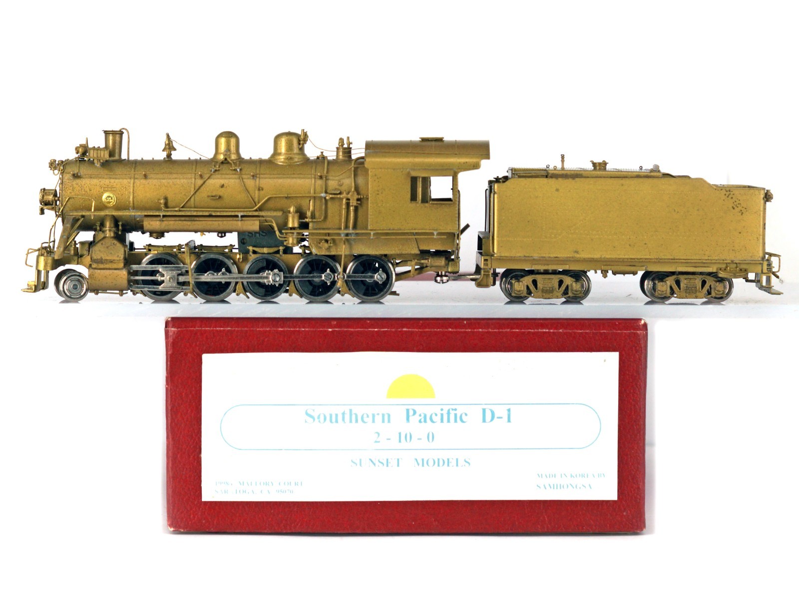 SUNSET MODELS SAMHONGSA HO H0 BRASS Southern Pacific D-1 2-10-0 , never used