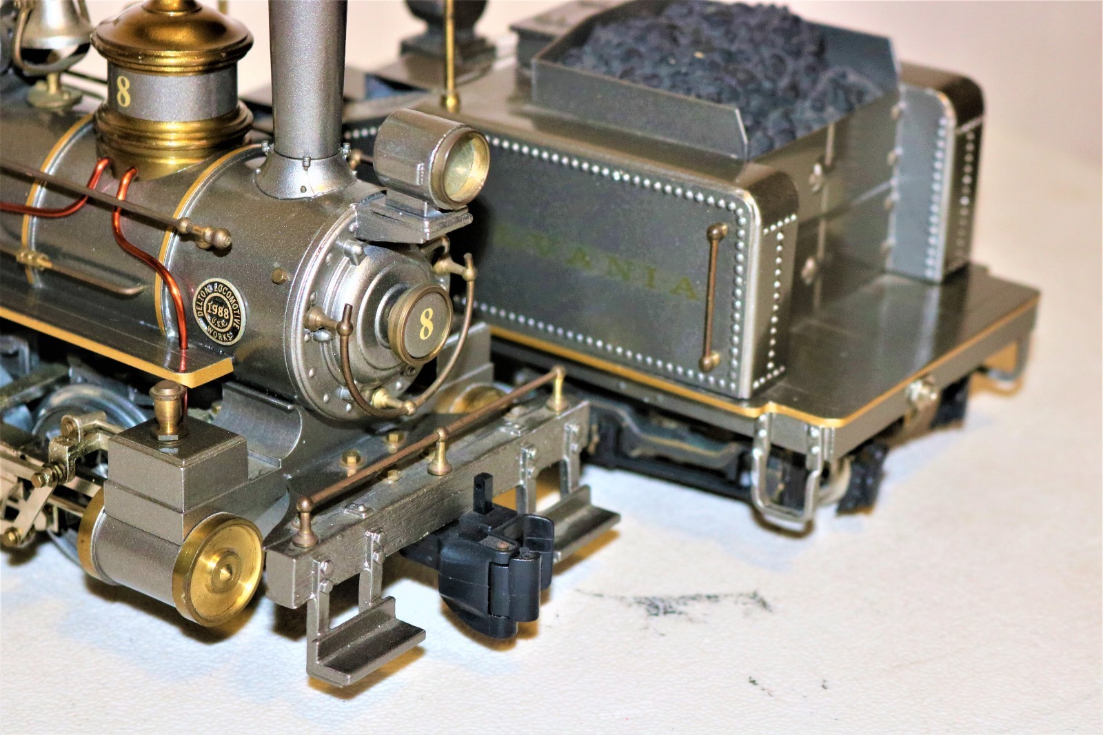 INCREDIBLE G scale Brass DELTON PENNSYLVANIA STAMPED STEEL GRAY 0-6-0 Ser #99