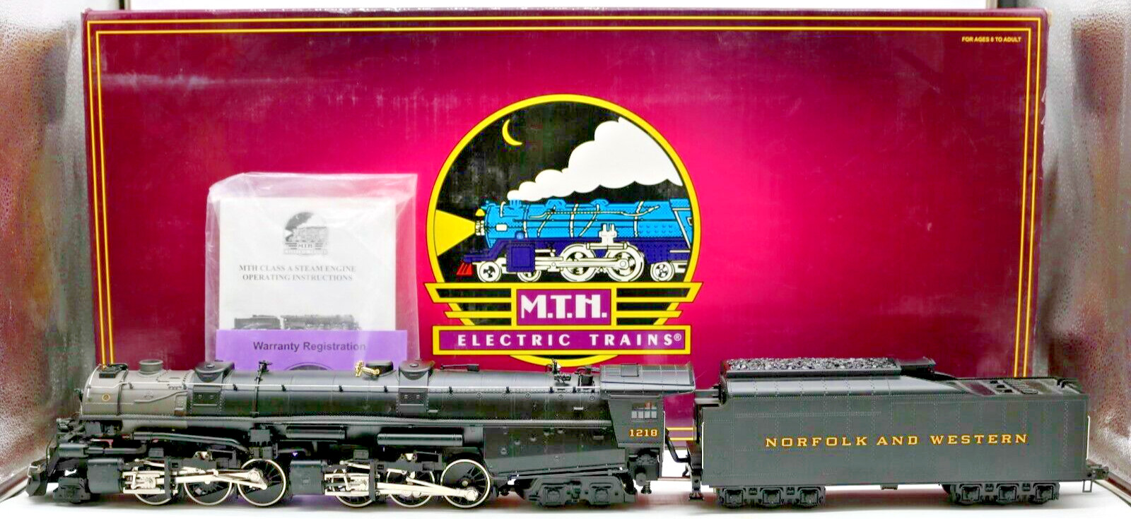 MTH Premier 20-3036-1 N&W Class A 2-6-6-4 #1218 O Scale 3-Rail Proto-Sound 1.0 O