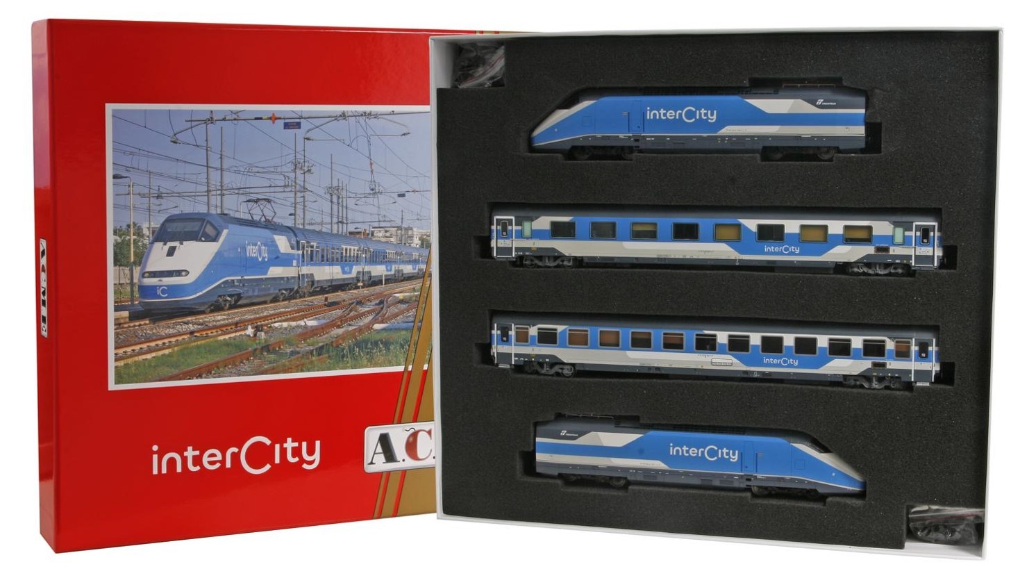 Acme 70116 Scale Ho Set Intercity Trenitalia: Two Locomotives E414 & Two Coaches