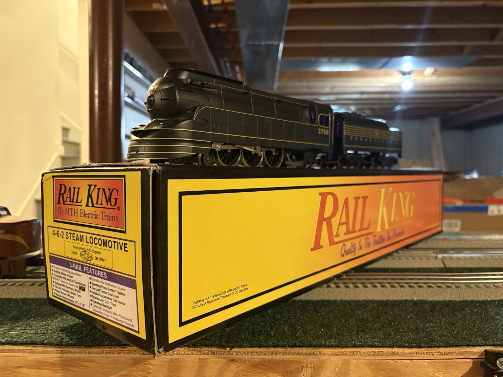 MTH Railking 30-1118-1 PRR 4-6-2 K-4s Torpedo 3768, Die-Cast, PS3.0 Upgrade! O31