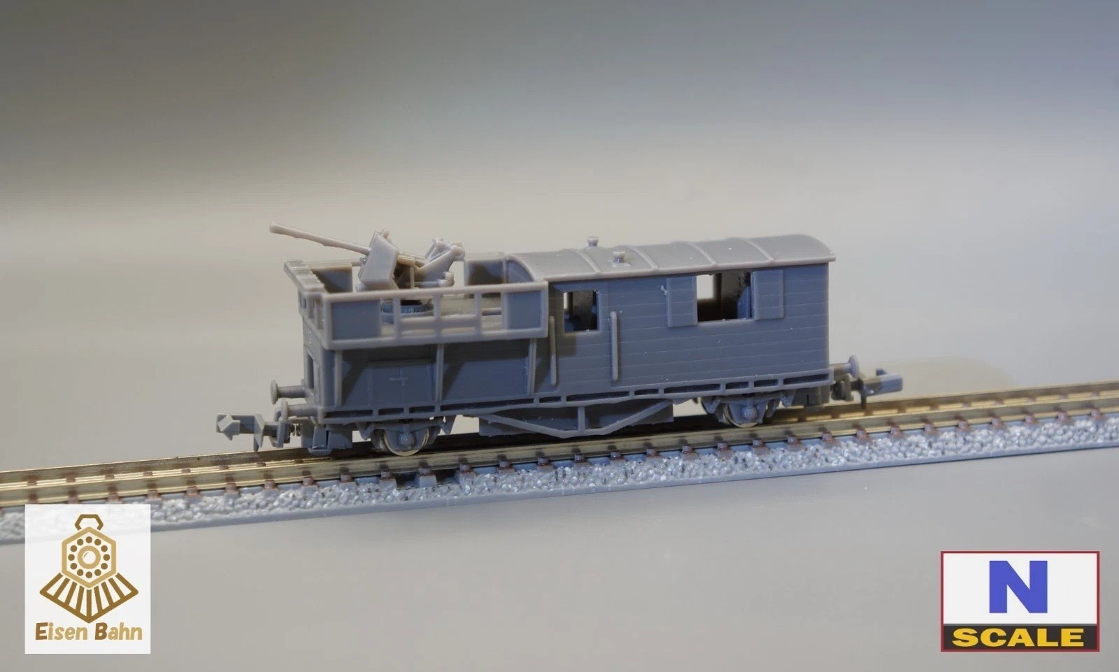 1/160 (N-scale) German Rs Wagon & flak37 /w wheels & coupliers resin kit