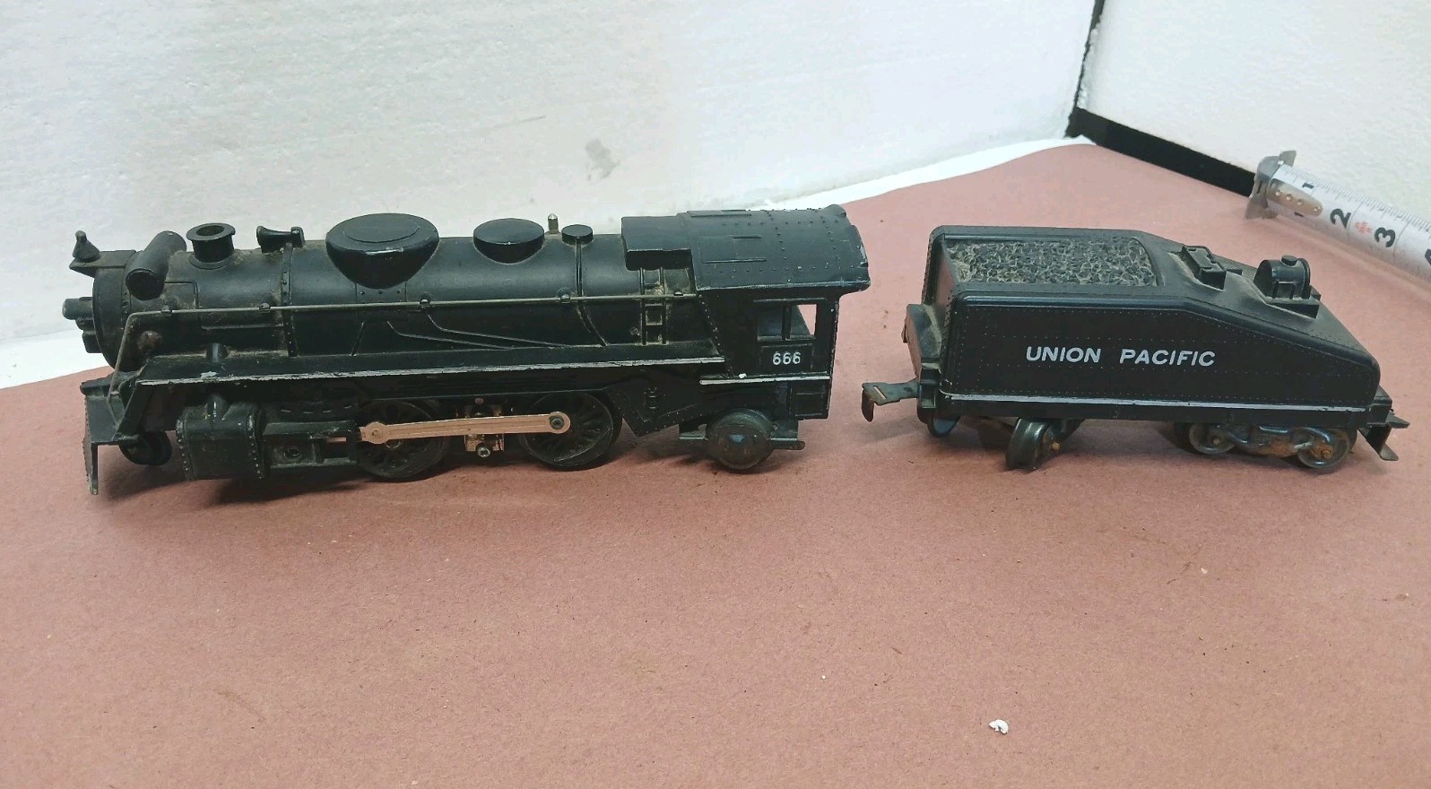 Vintage Marx Union Pacific #666 2-4-2 Steam Locomotive Powered Up Untested