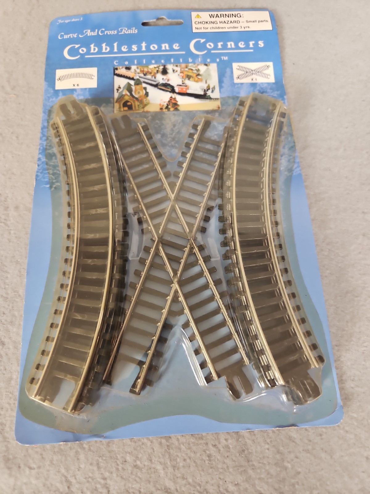 NEW Cobblestone Corners Train Track Lot , Engine And Cars, Christmas Village