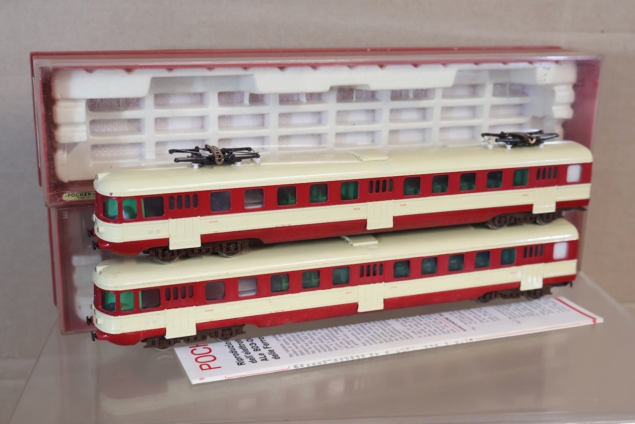 POCHER 810/2L/PO FS TIPPO CLASS ALe 803 ELECTROMOTRICE LOCOMOTIVE 2 CAR SET op