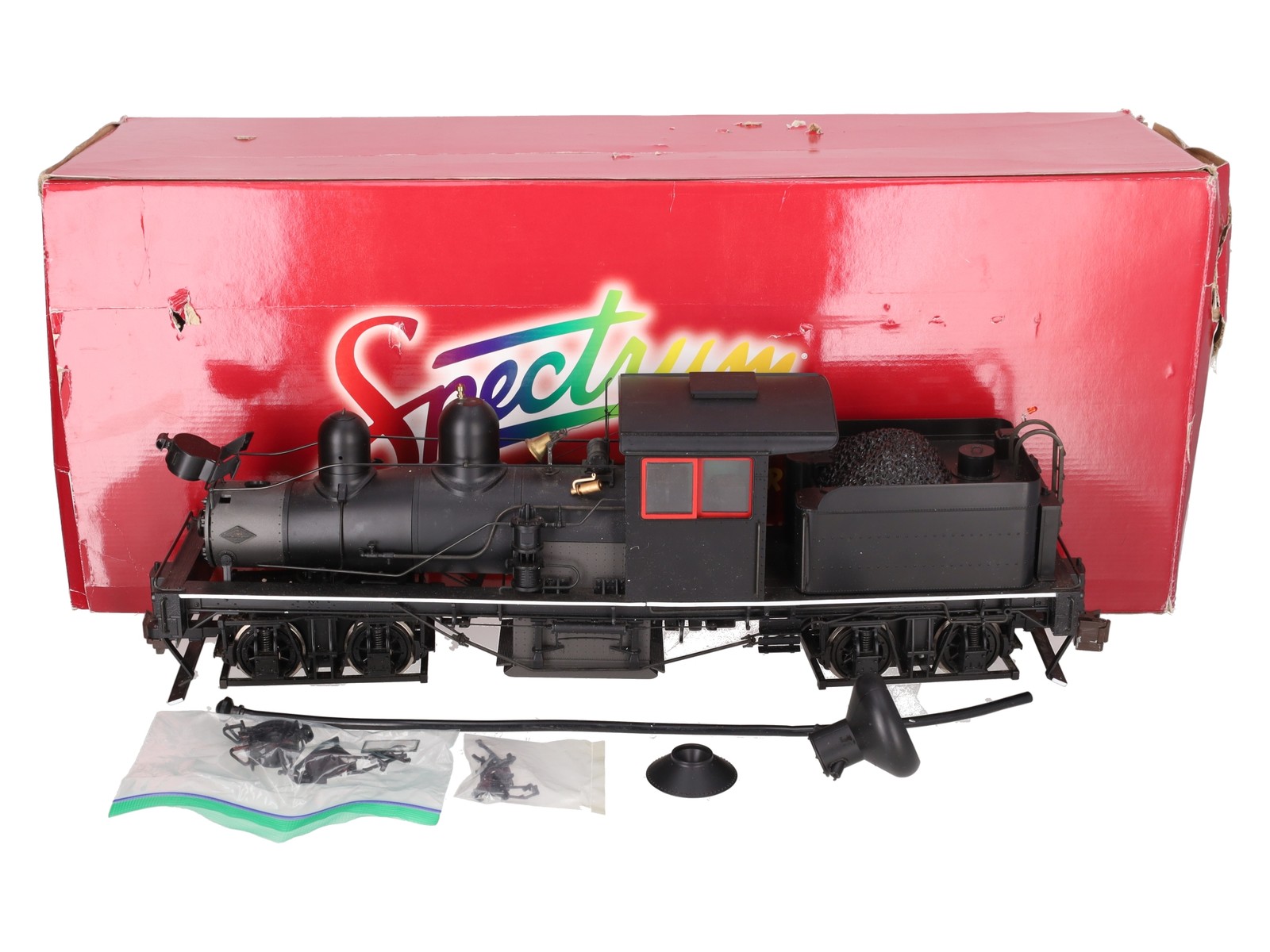 Bachmann 82198 G Unlettered 38 Ton Two Truck Steam Shay with Red & White Trim