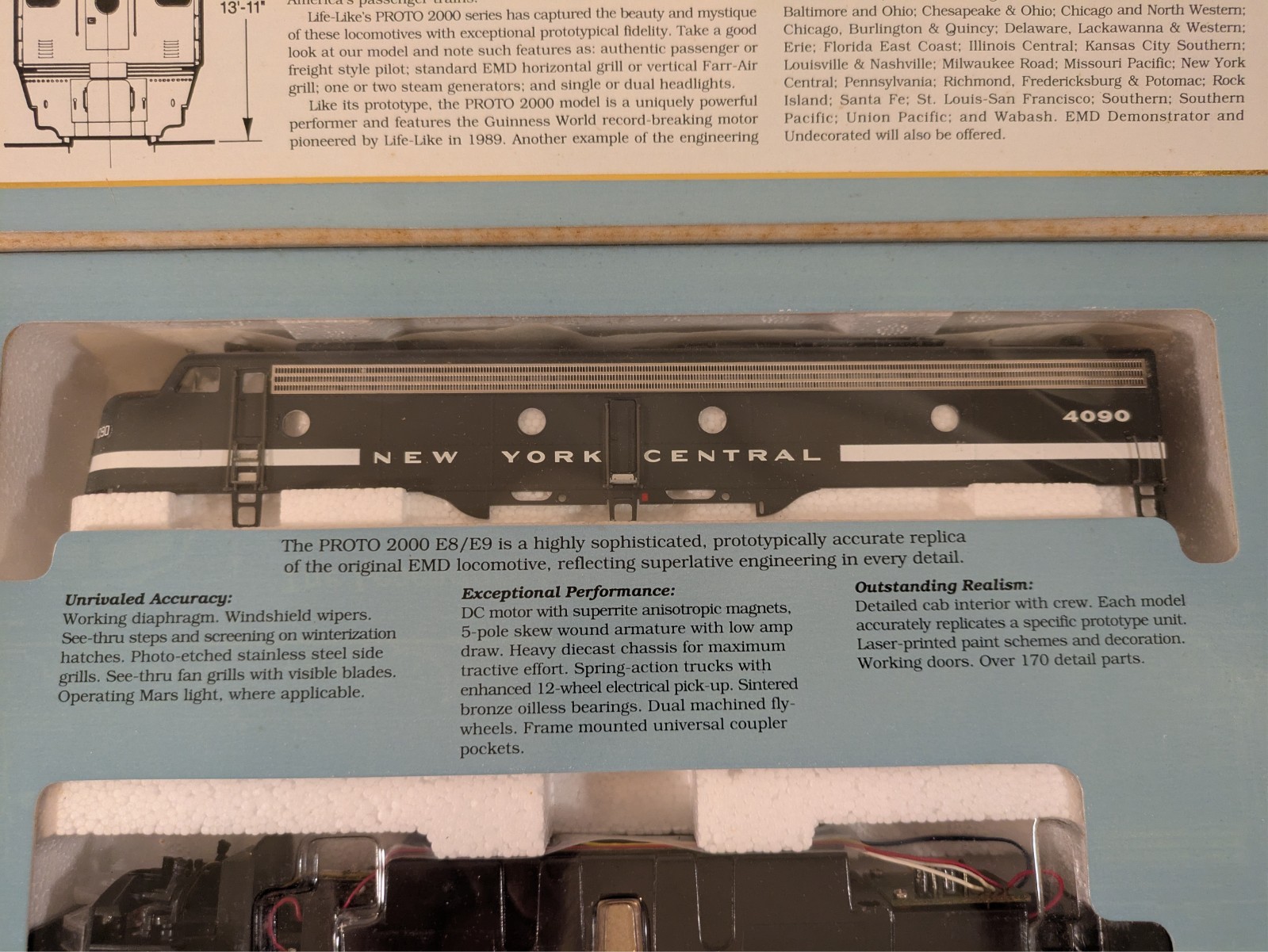 HO EMD E8/E9 NYC New York Central #4090 DC NIB NOS # 21006