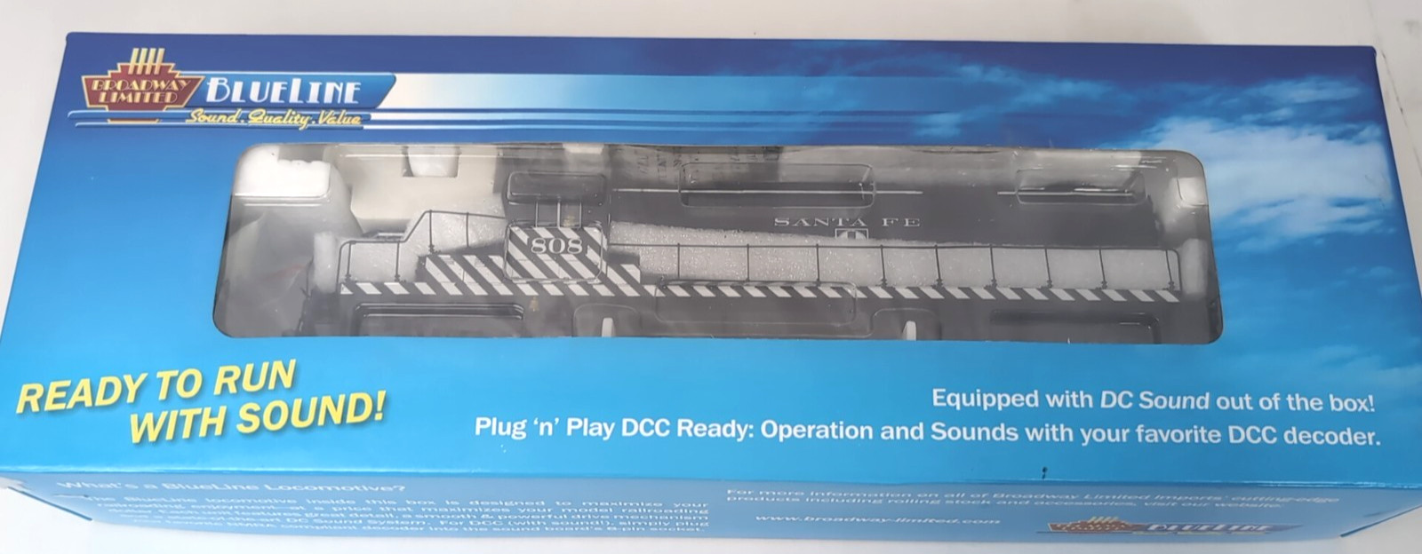 BROADWAY LIMITED Blue Line – ALCo RSD-15 “SANTA FE” LH Zebra Stripe- HO