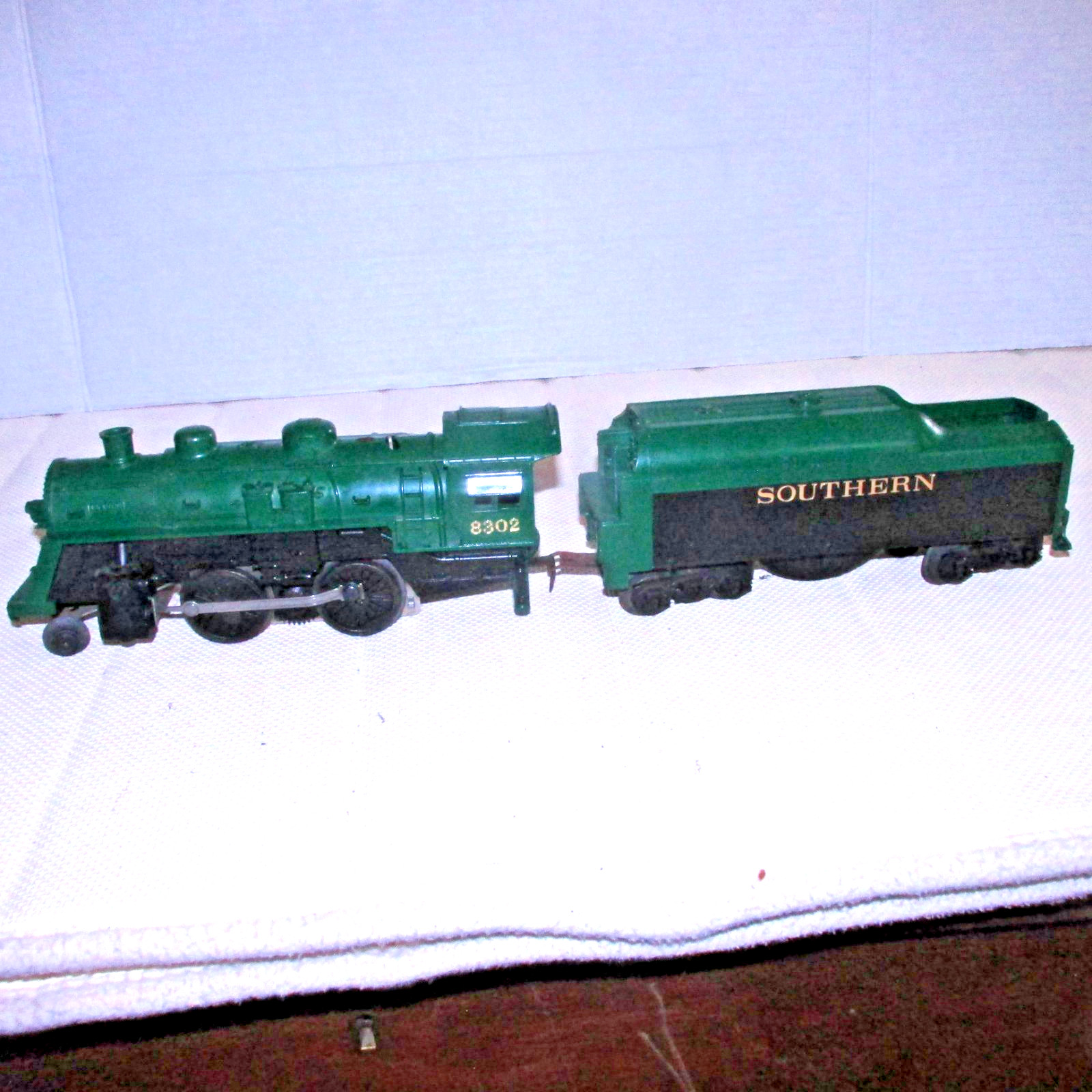 O O27 Lionel 8302 Green 2-4-0 & Southern Coal Rattle Tender Lights USA