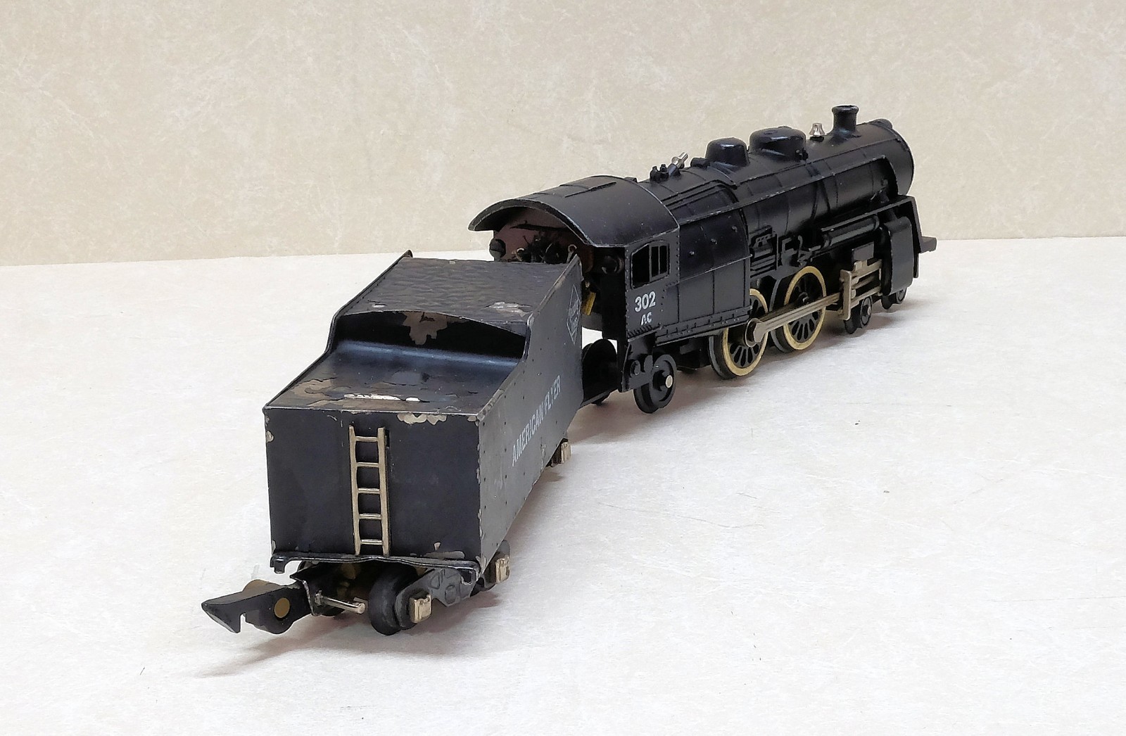 American Flyer 302 AC Steam Loco + Tender, S Gauge, 1940s – 1950s