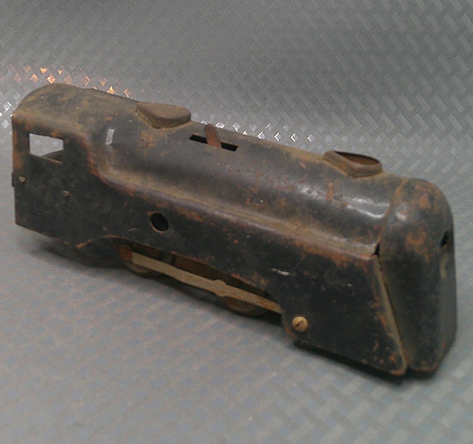 Vintage 1940s Pressed Steel Marx Steam Engine Locomotive Train Metal Black USA