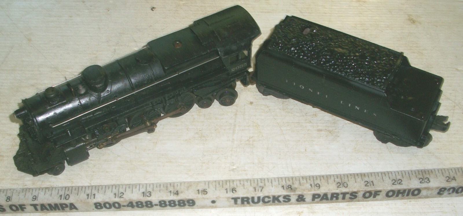 Vintage 1950 Lionel 2-6-4 2035 Die-Cast Heavy Metal Locomotive w/Smoke & Whistle