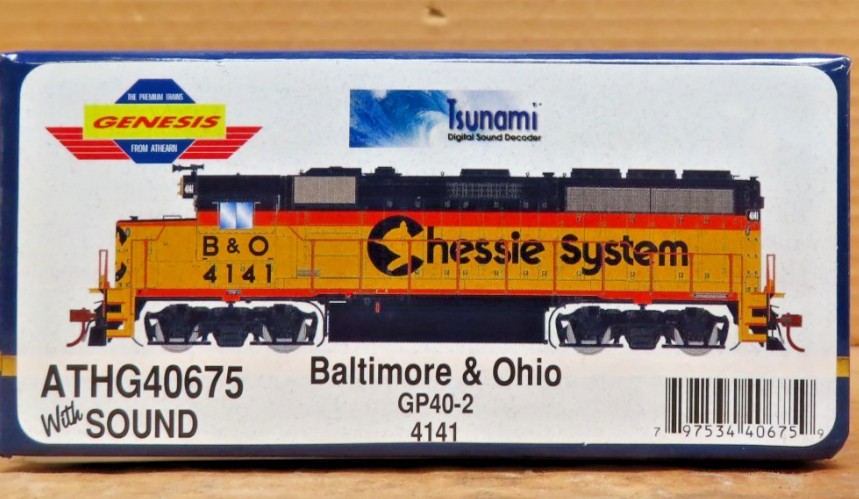 Athearn Genesis #G40675 HO scale “B&O” GP40-2 with DCC and Sound Rd.#4141