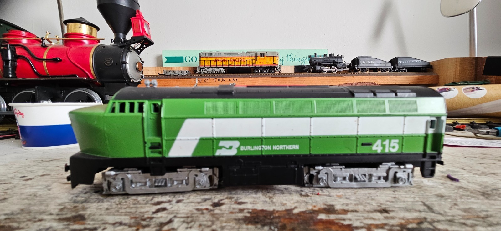 TYCO HO Scale Burlington Northern RF-16 “Sharknose” Locomotive