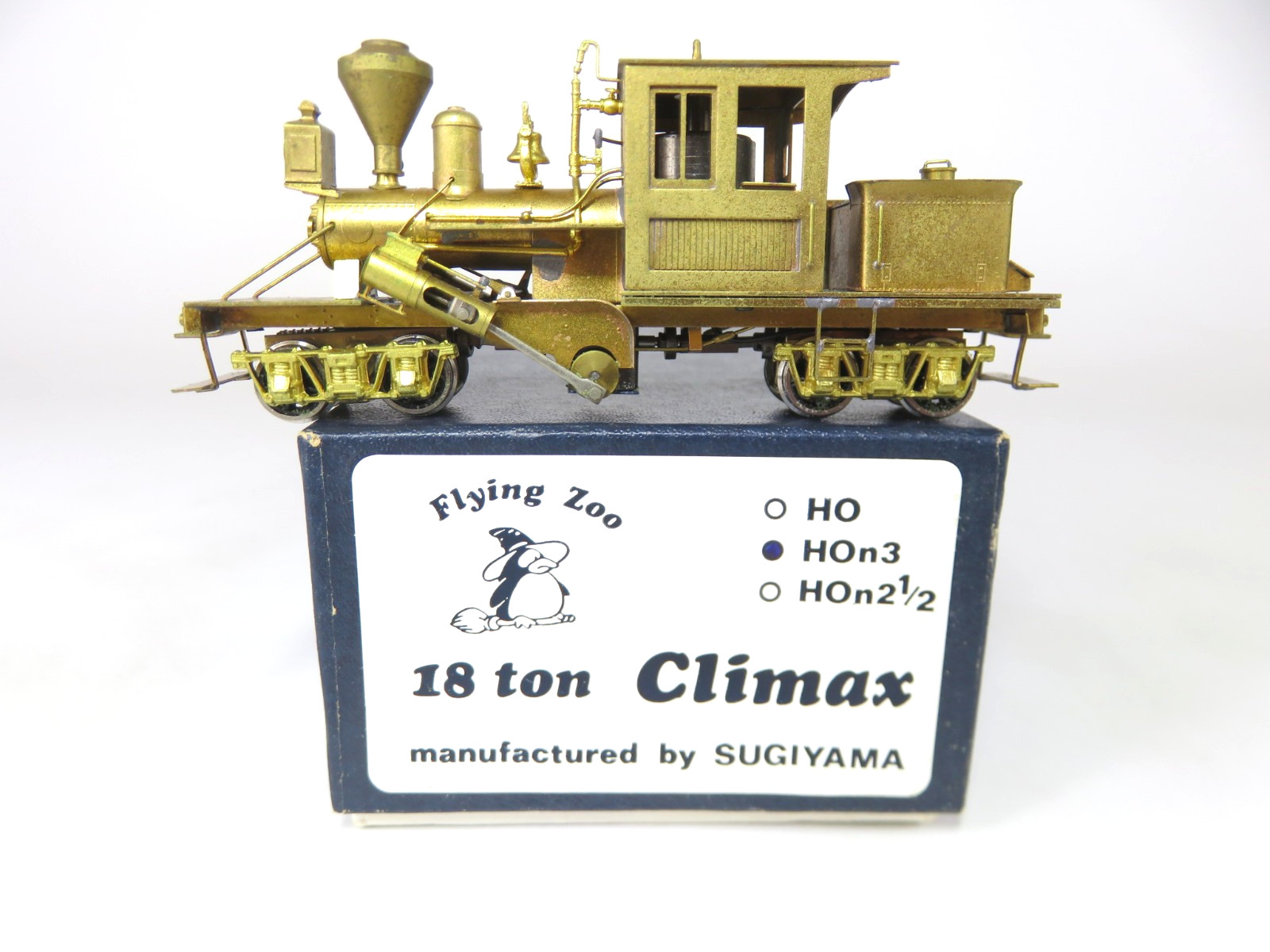 Flying Zoo Brass HOn3 Scale 18 Ton Climax Steam Logging Locomotive