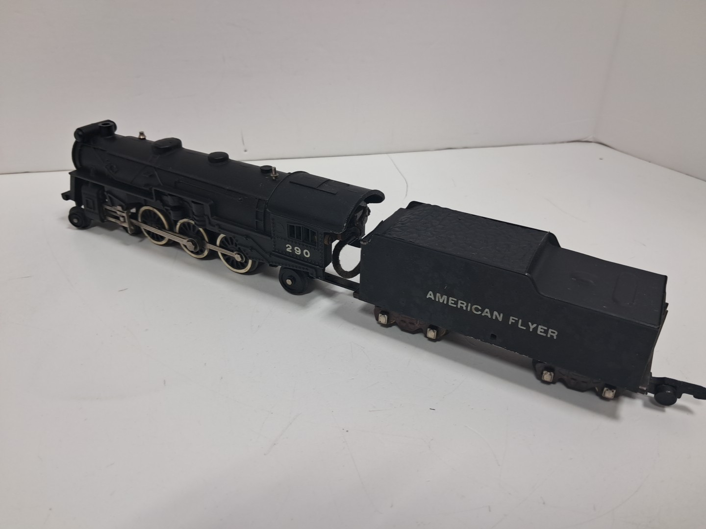 Vintage American Flyer No 290 Cast Metal Steam Engine Locomotive & Tender Exc