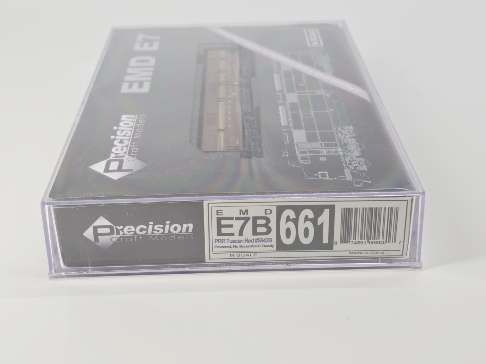 Precision Craft – N Scale – PRR Tuscan Red EMD E7B Locomotive #5842B #661 – Runs