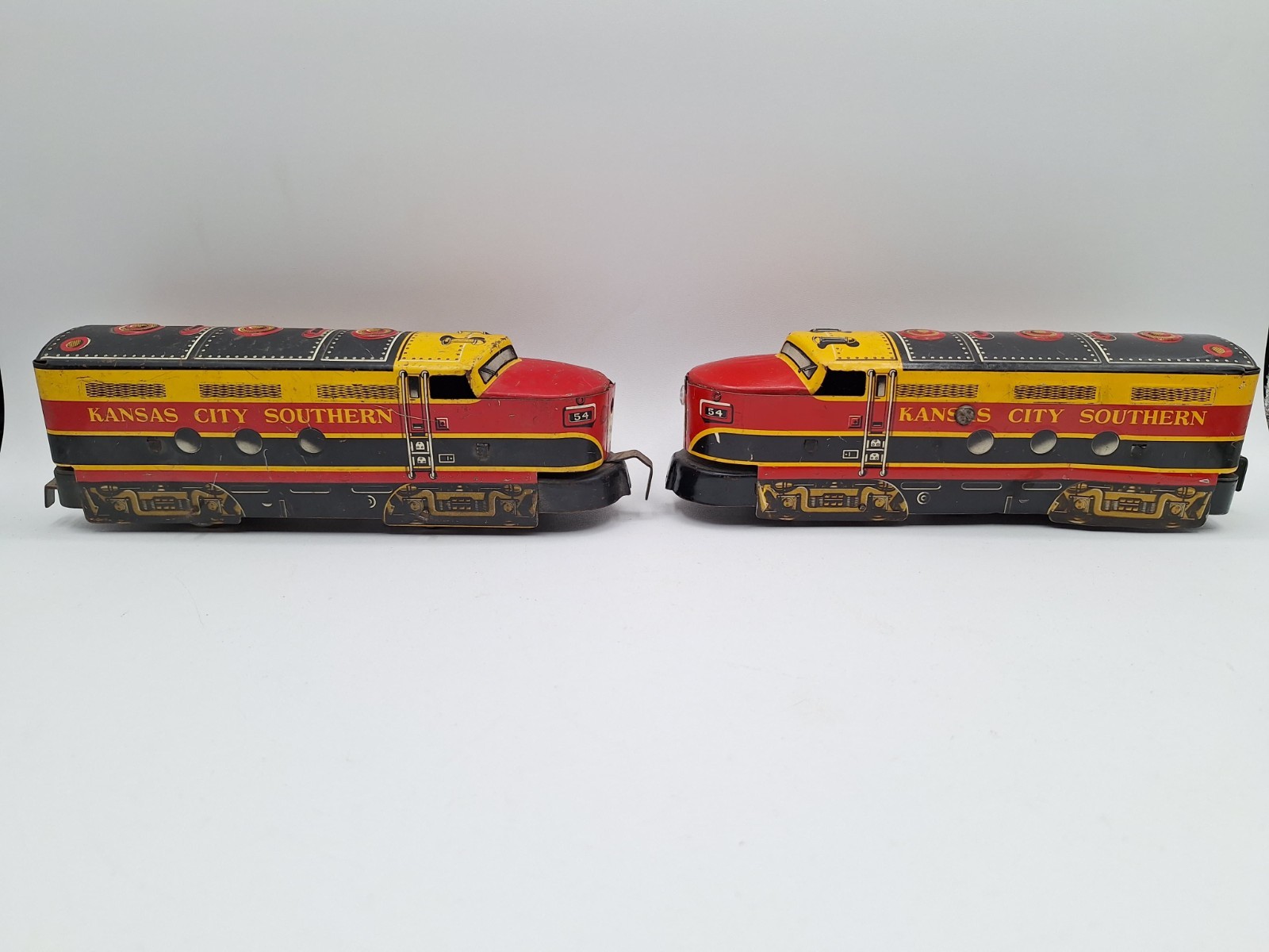 Vtg Marx 54 O Gauge Kansas City Southern Diesel Locomotives Power & Dummy Tested