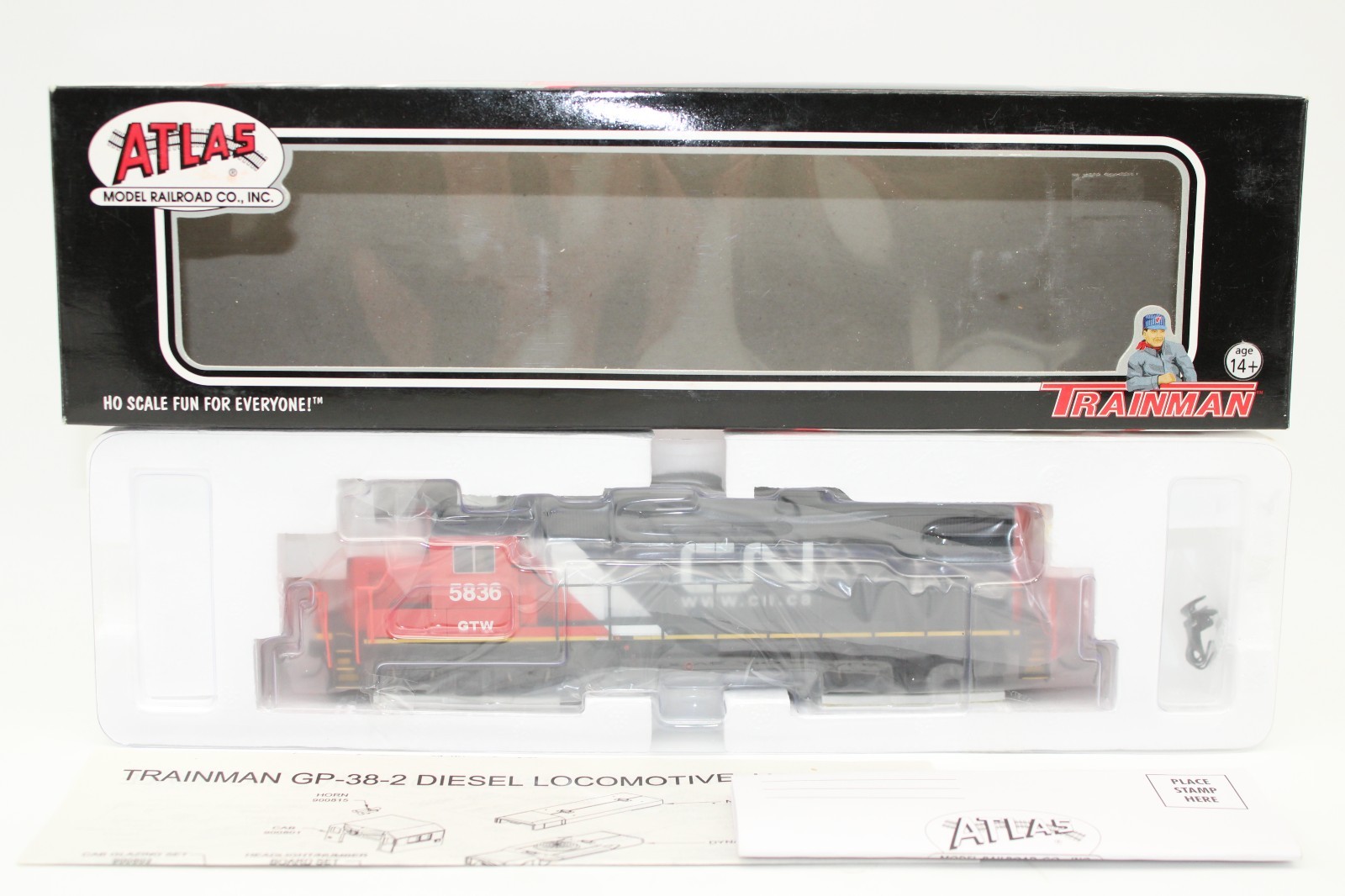 Atlas HO GTW CN Canadian National GP38-2 Diesel Locomotive #5836 NOS DCC Ready