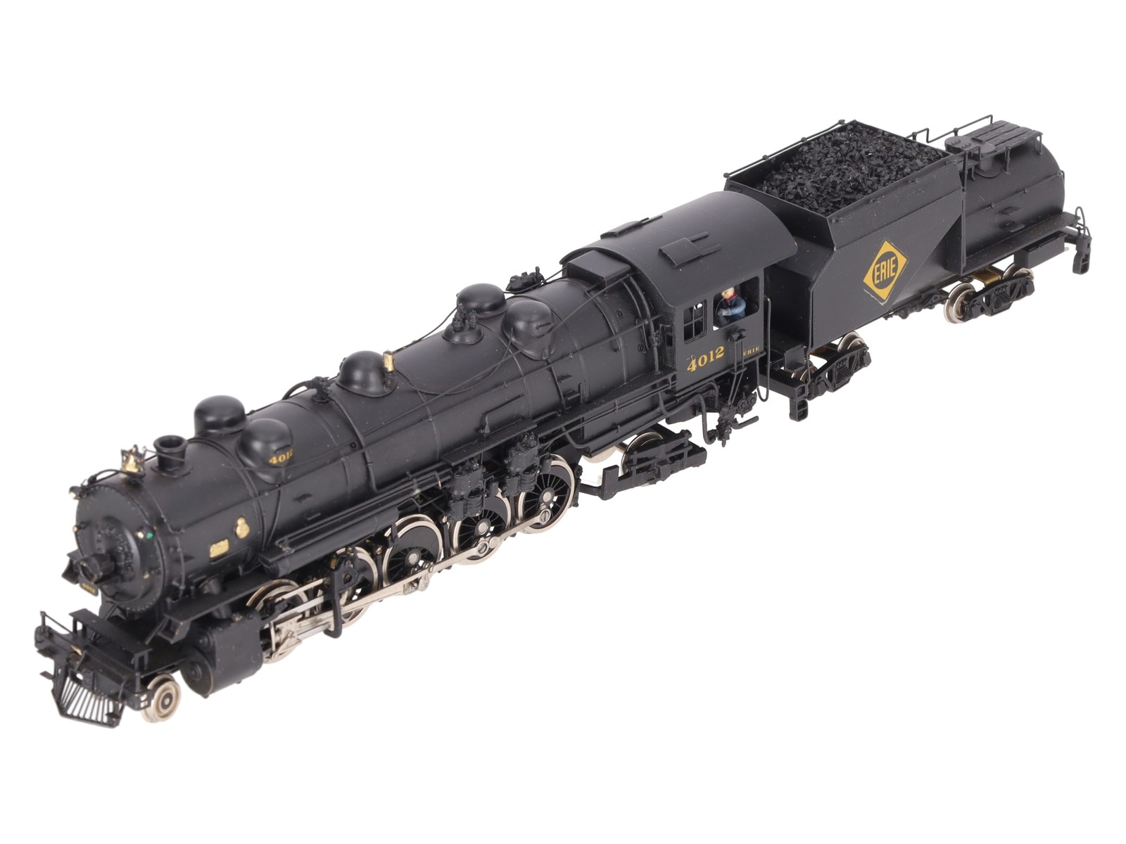 Alco Models S-124 HO Scale Brass Erie R-1 2-10-2 Steam Locomotive & Tender EX