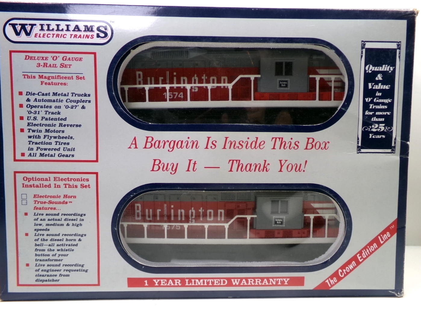 O gauge Williams Burlington GP 9 A+A diesel engine set in original box (lot 129)