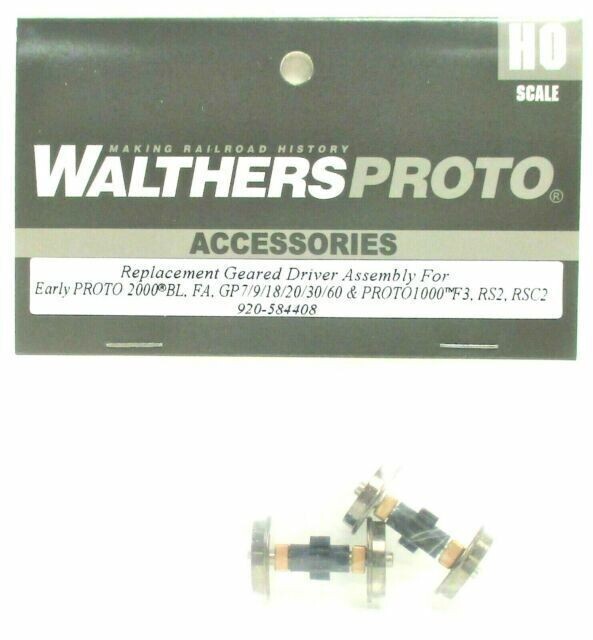 Walthers Proto HO Geared Driver Assy Diesel Wheelset 2pcs for Proto 1000 & 2000