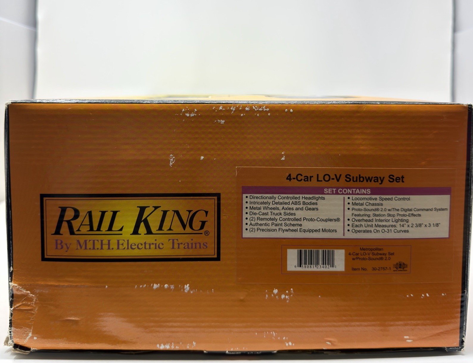 MTH Rail King Metropolitan 4-Car LO-V Subway Set Locomotive 30-2757-1