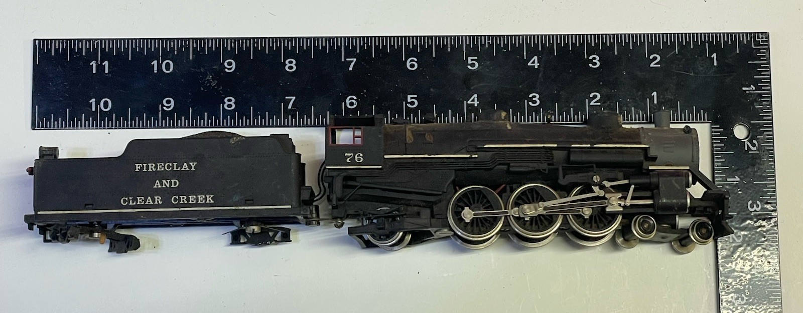 Vtg FIRECLAY AND CLEAR CREEK HO Steam Locomotive 76 Yugoslavia *FOR PARTS AS IS*