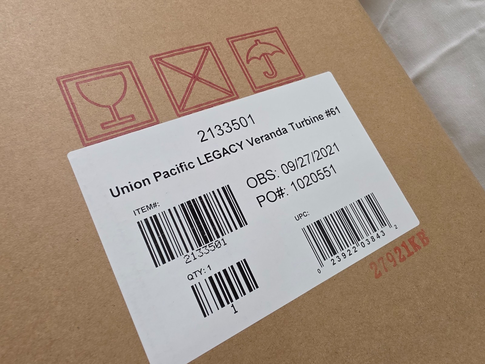 Lionel Legacy Diecast Union Pacific Veranda Turbine #61 NIB