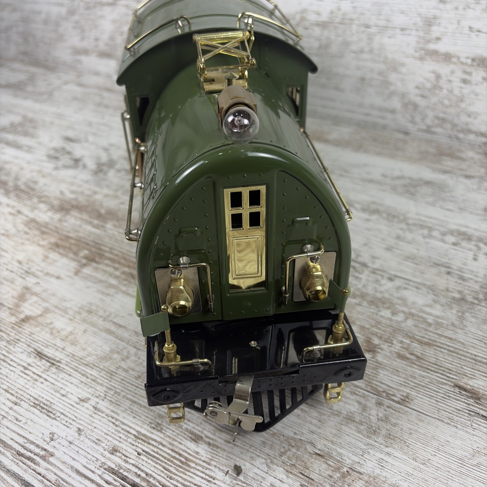 MTH Standard Tinplate Two Tone Green 381E Locomotive Traditional 10-1077-0