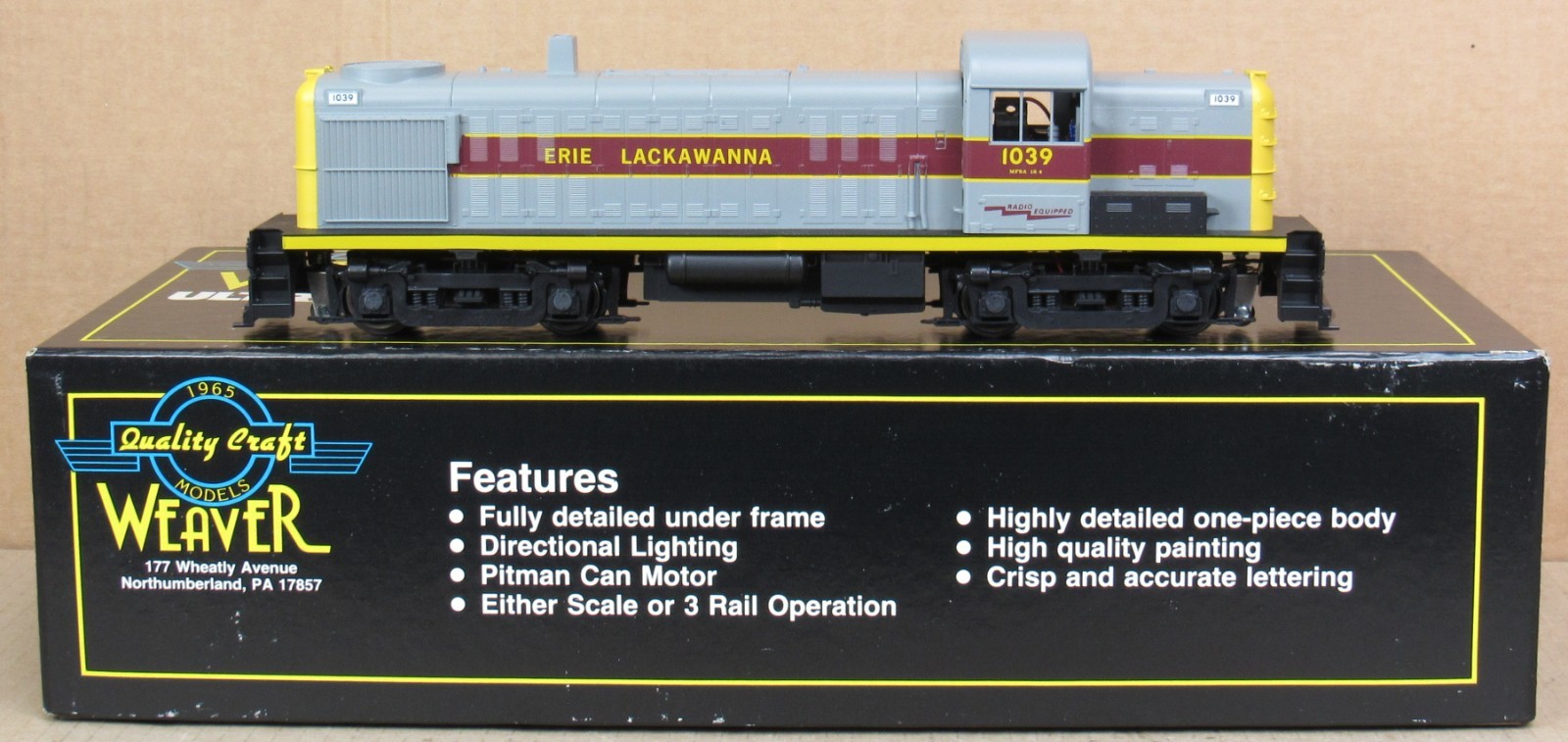 Weaver/P&D Hobby Shop 4054 Erie Lackawanna RS-3 Diesel Engine #1039 O-Gauge *