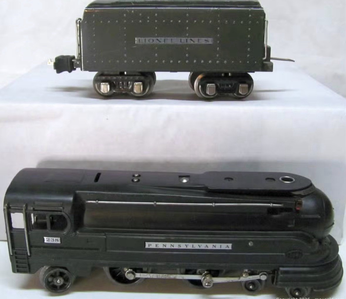 Lionel Prewar O Tinplate Black PRR 238 Torpedo Steam Locomotive 265W Tender SS