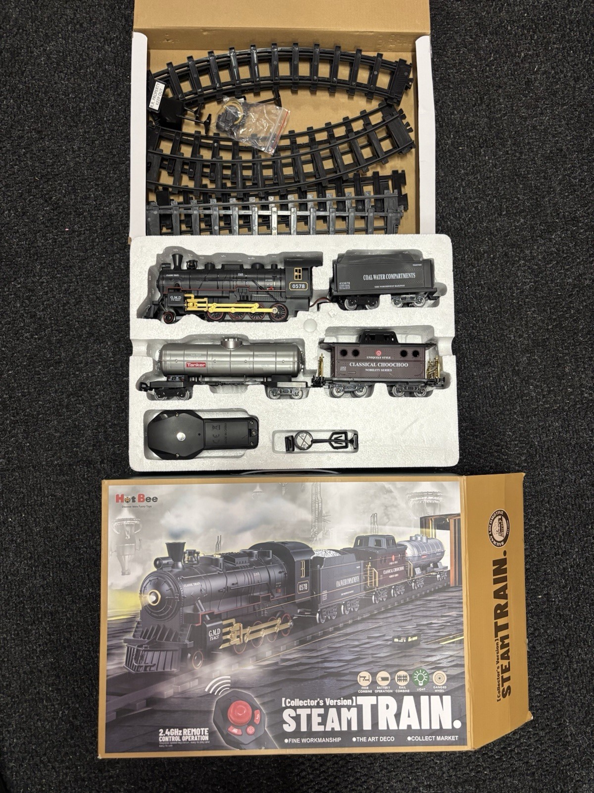 Railway Locomotive Collector’s Version Steam Train Set Hot BEE Remote Control