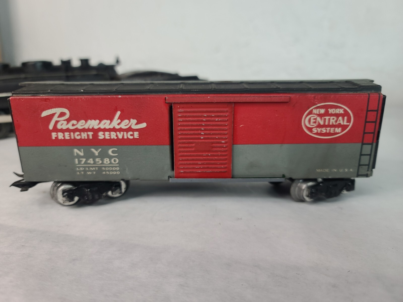 Working #666 Marx O Cast Metal 2-4-2 Steam Locomotive Tender Boxcar & Caboose