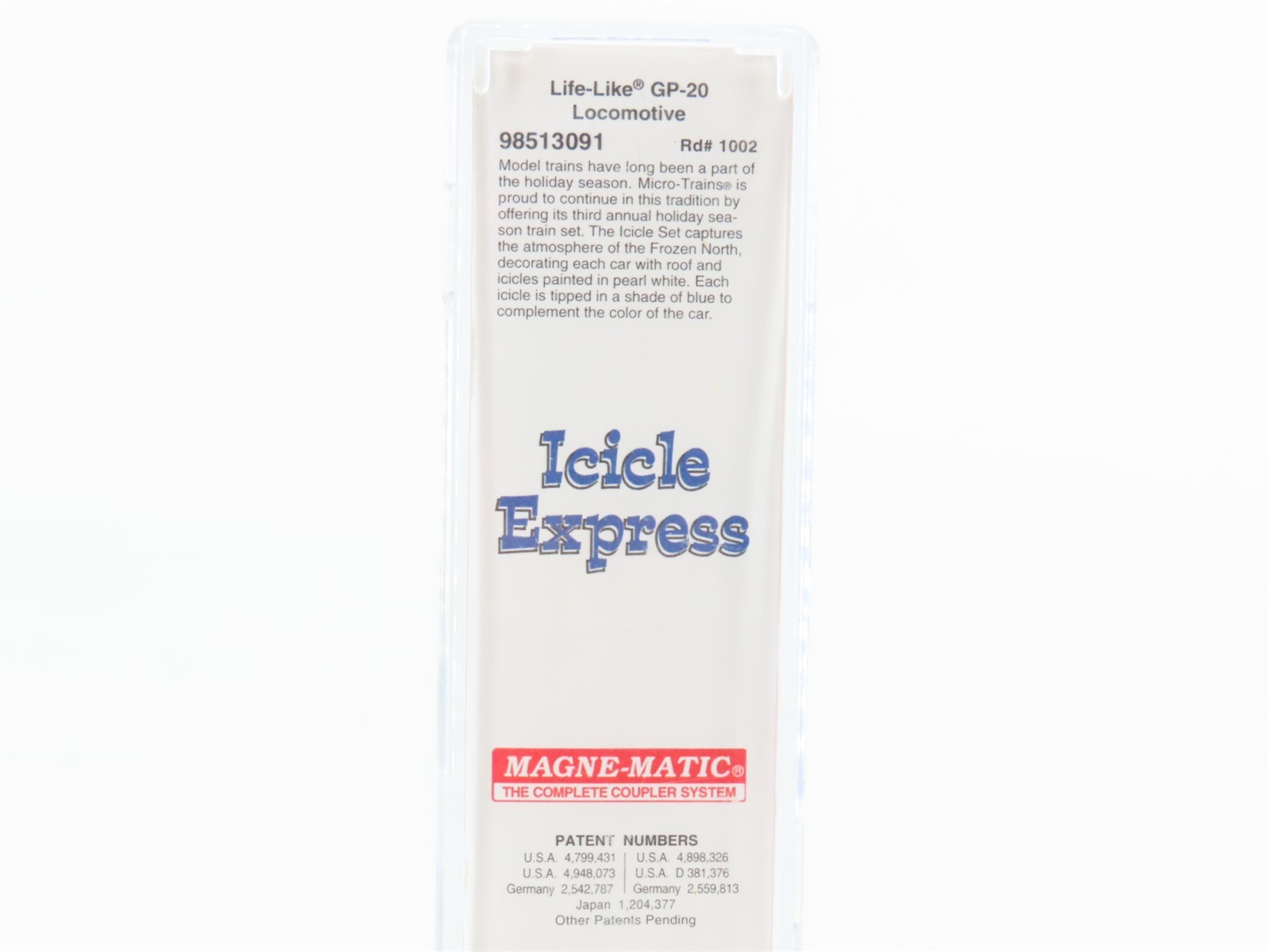 N Scale Micro-Trains MTL/Life-Like 98513091 Icicle Express EMD GP20 Diesel #1002
